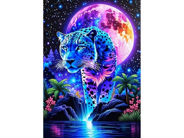 nr 10 Diamond Painting panter 50x40cm (vierkant)
