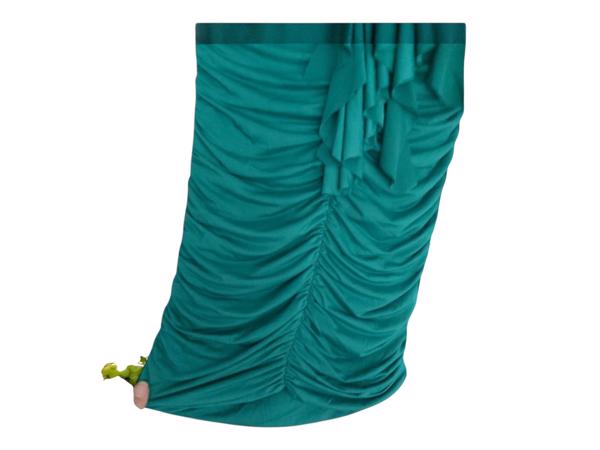 Stretchy offshoulder jurk groen S/M