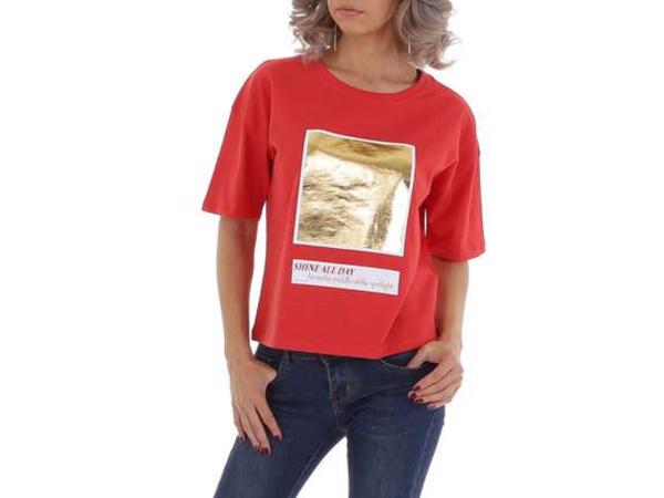 Glo-Story t-shirt Shine all day rood goud S/36