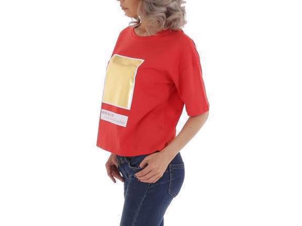 Glo-Story t-shirt Shine all day rood goud S/36