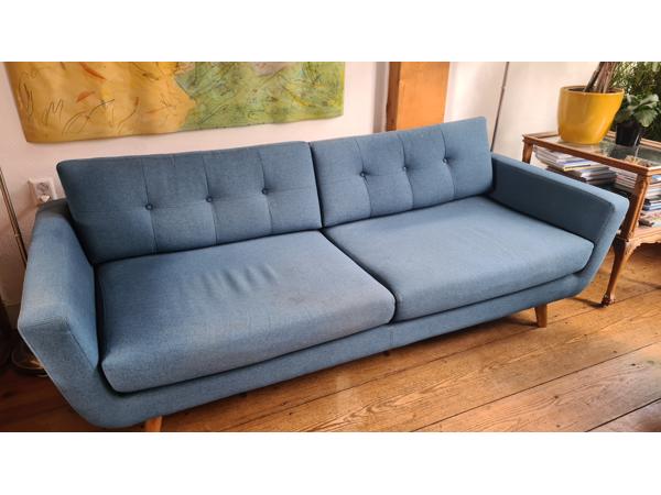 Blauwe 3-zitsbank