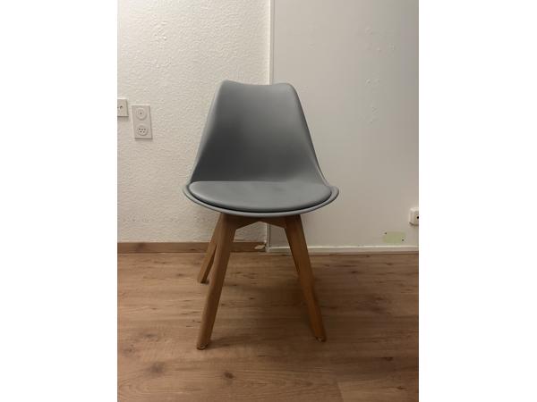 4 Moderne lichtgrijze Keeve (dupe) eetkamerstoelen – set van 4
