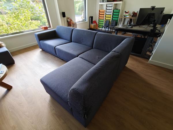 Grijze hoekbank 5 delen 2,85x1,75