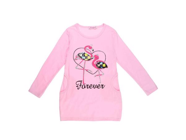 Seagull lang shirt flamingo's forever lichtroze 170/176