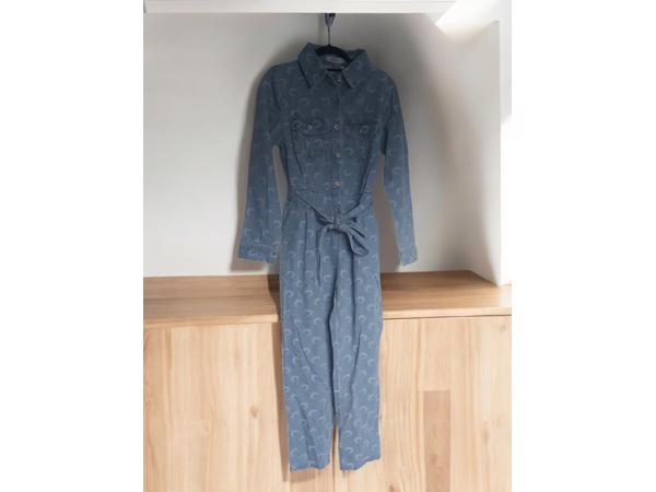 White Icy spijker jumpsuit maantjes blauw M