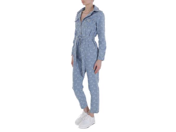 White Icy spijker jumpsuit maantjes blauw M