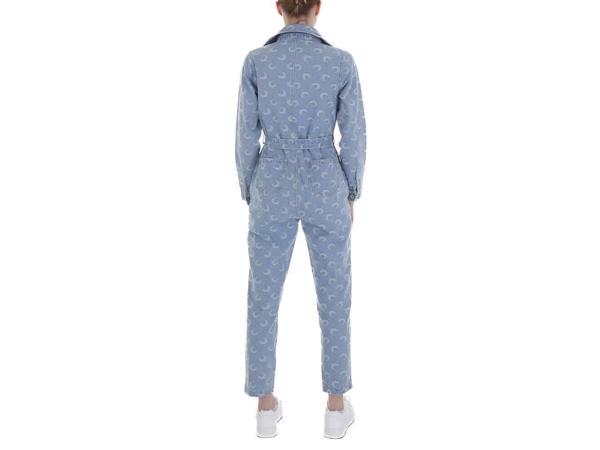 White Icy spijker jumpsuit maantjes blauw M