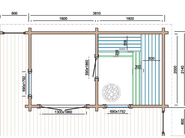 Saunahuis Inari 40 mm