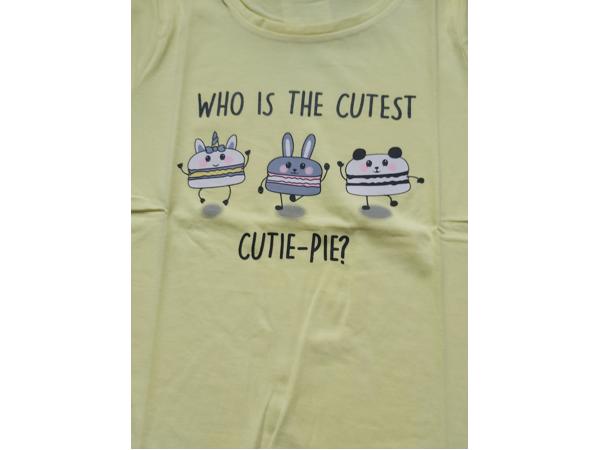 Glo-Story t-shirt cutest pie geel 146