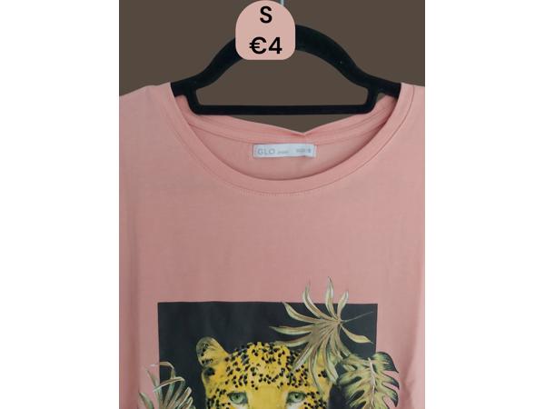 Glo-story t-shirt roze tijger S