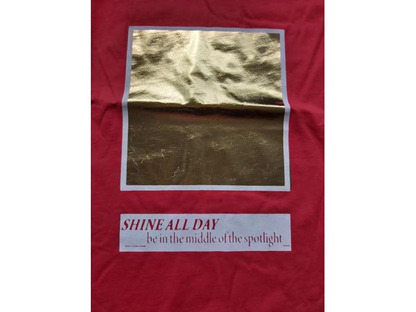 Glo-Story t-shirt Shine all day rood goud M
