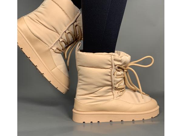 Snowboots beige/oranje dames