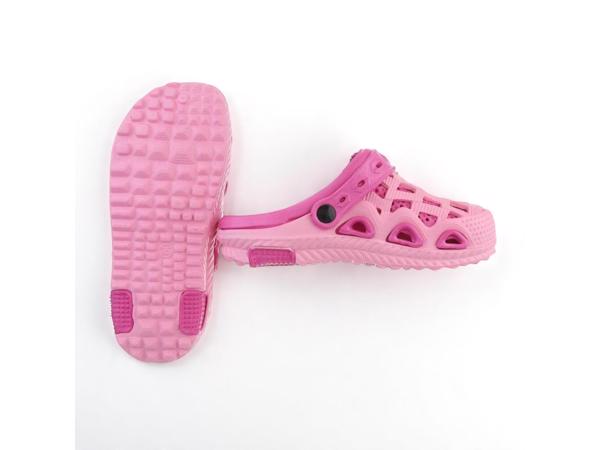 Crocs slipper schoen verticaal pink fuchsia met meisje 31