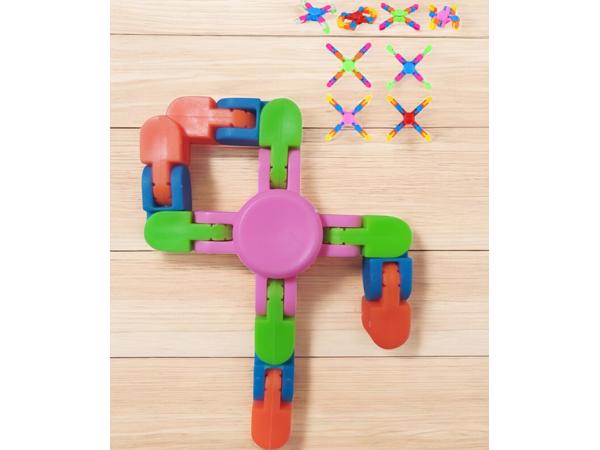 Flexibele Fidget Spinner roze meerkleurig