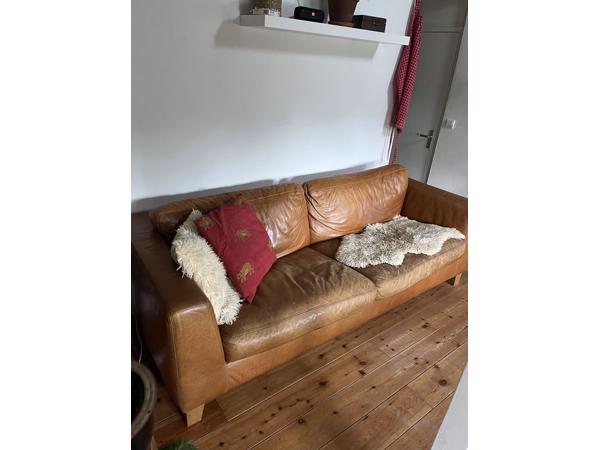 Vintage cognac kleurige bank