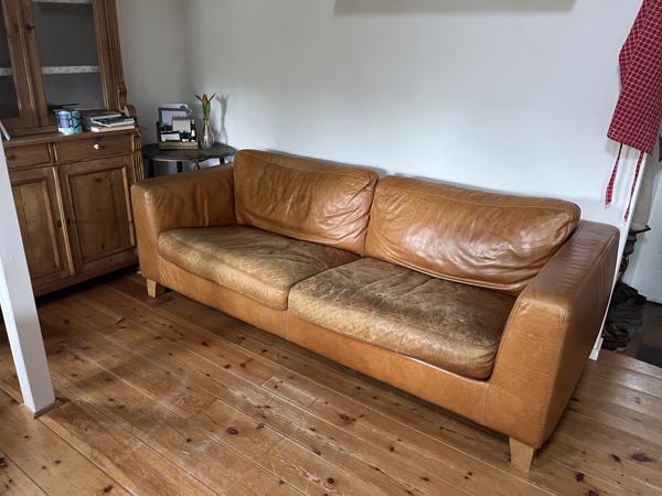 Vintage cognac kleurige bank