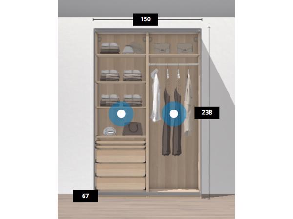 Pax kledingkast met spiegel schuifdeur