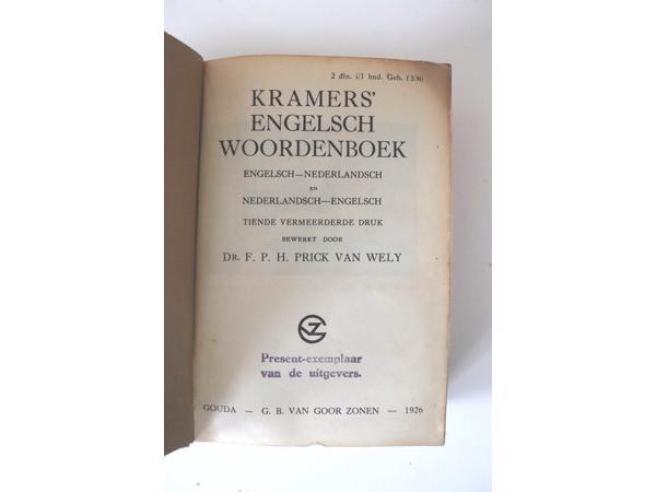 Engels-Nederland woordenboek, vermeerderde druk 1926