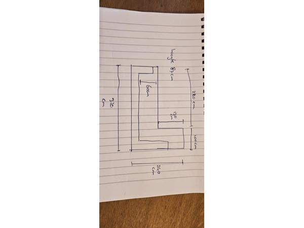 5-6 persoons hoekbank, lichte bruiksporen