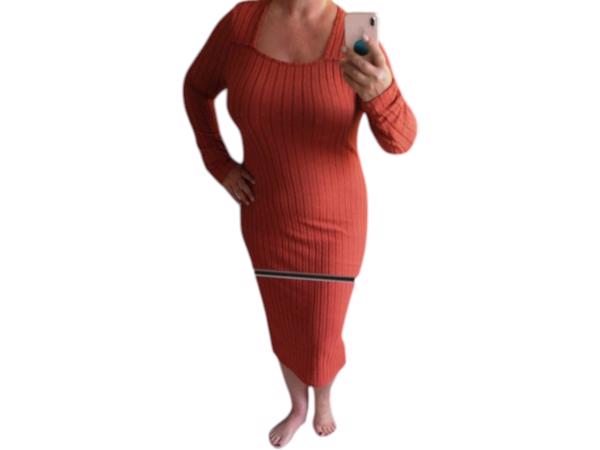 lange jurk oranje XXL