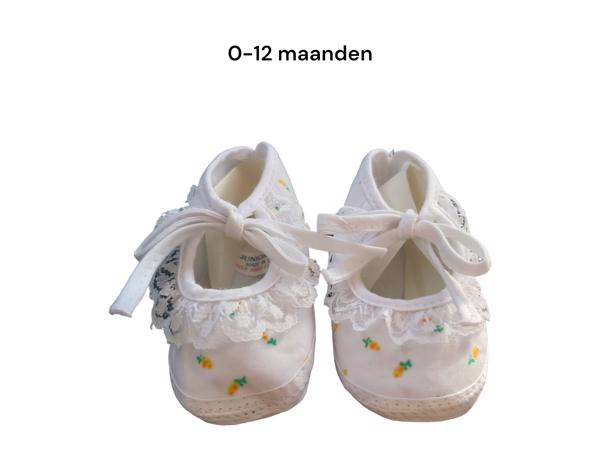 Junior Joy Babyschoenen Newborn Meisjes Wit Met Gele Roos