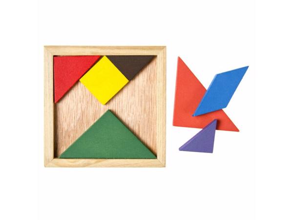 Lg-imports Houten Vormenpuzzel 12 Cm 7 Stukjes - Tangram