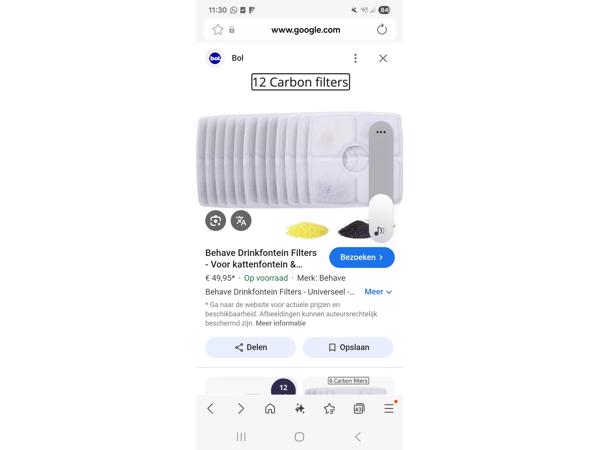 Filters voor drinkfontein