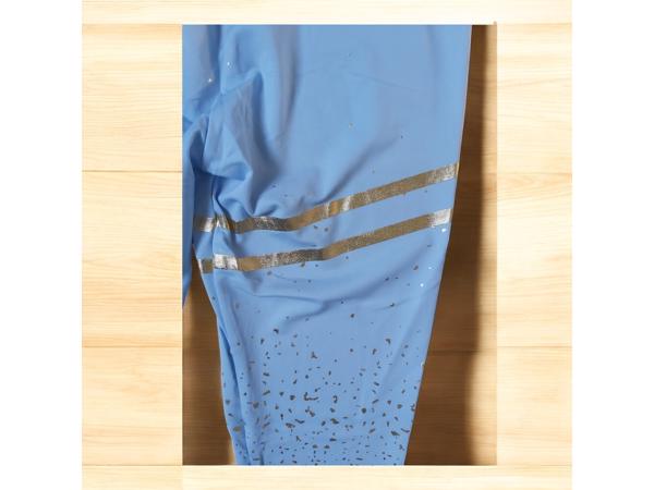 Holala stretchy legging lichtblauw goud glitter S/M 36/38