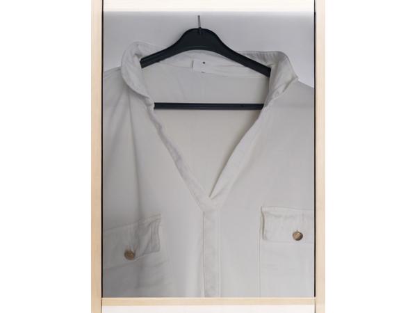 S.Oliver creme wit shirt met borstzakjes 46