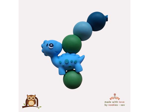 noekies naam speenkoord Dino blauw groen nr 1