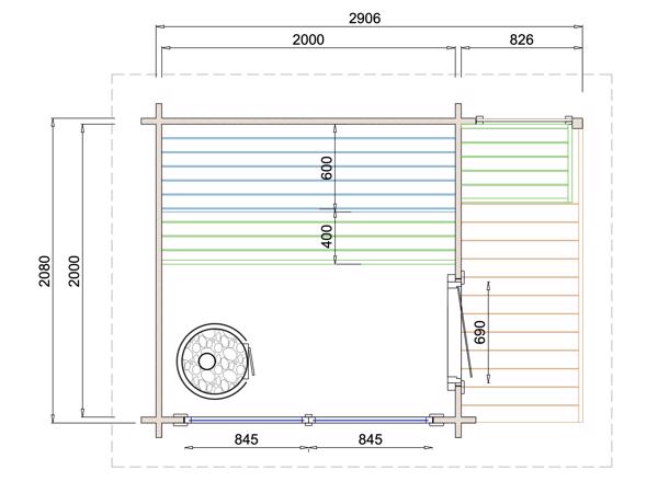 Saunahuis Tampere S 40 mm