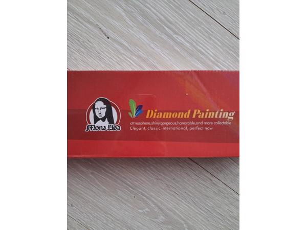 nr 76 Diamond painting kerstman met rugzak 50x40cm (rond)