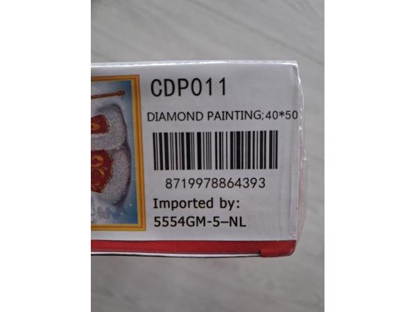 nr 76 Diamond painting kerstman met rugzak 50x40cm (rond)