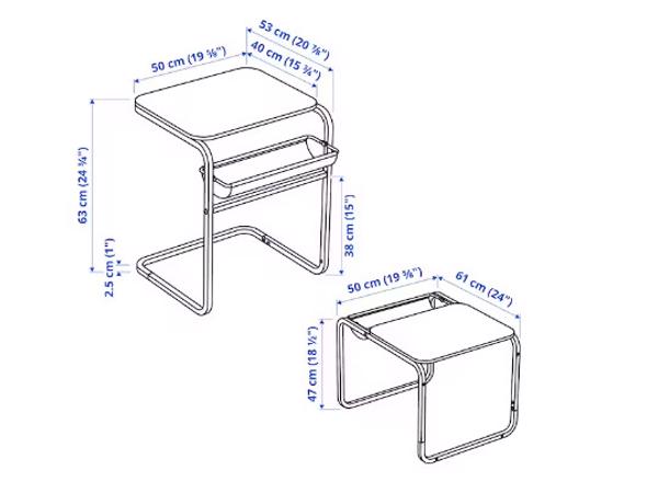 zwarte bijzettafel van ikea