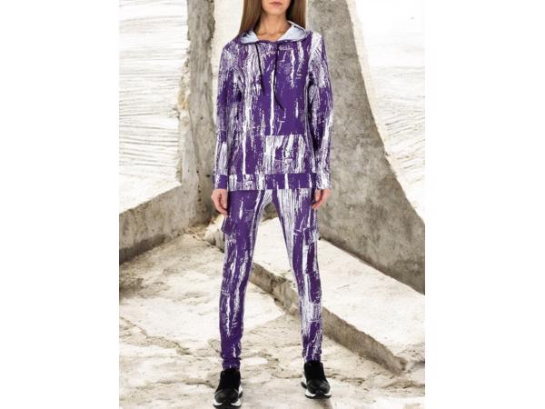 Fashion 2 delig huispak violet paars wit S/M