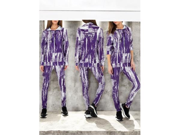 Fashion 2 delig huispak violet paars wit S/M