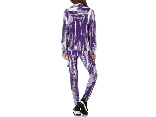 Fashion 2 delig huispak violet paars wit S/M