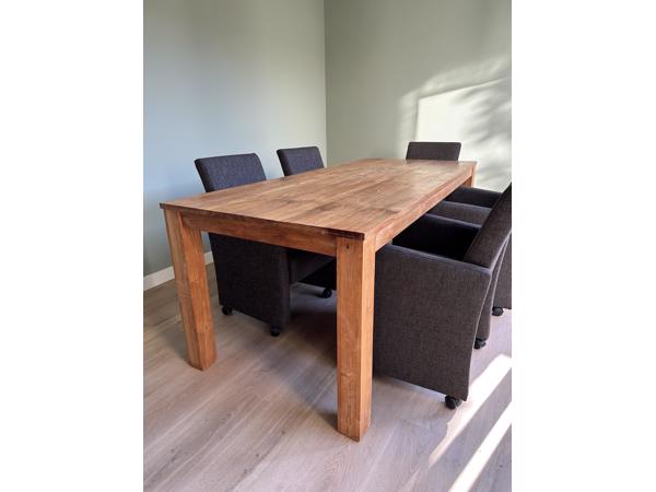 Eettafel teakhout 200x90 cm