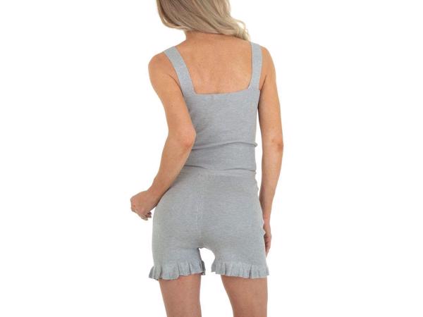 2 delig zomer set stretchy grijs S/M & M/L