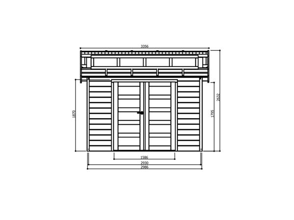 Tuinhuis-Blokhut Milano: 2986 x 2986mm ---PROMO---