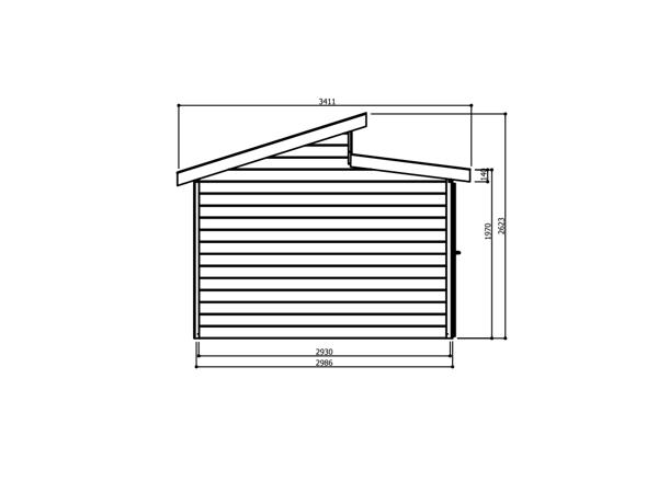 Tuinhuis-Blokhut Milano: 2986 x 2986mm ---PROMO---