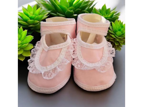 Junior Joy Babyschoenen Newborn Kant Meisjes Roze/wit