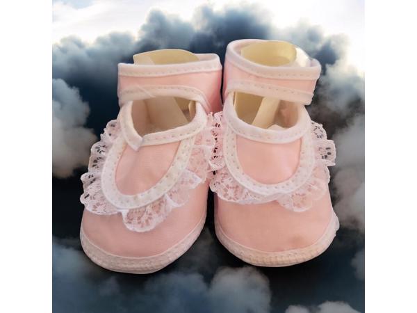 Junior Joy Babyschoenen Newborn Kant Meisjes Roze/wit