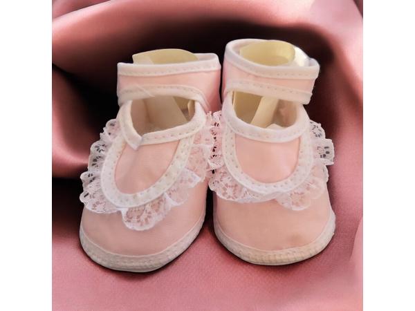 Junior Joy Babyschoenen Newborn Kant Meisjes Roze/wit