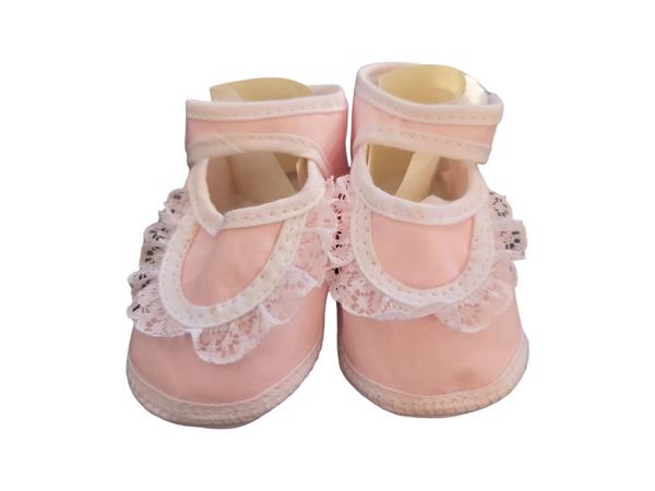 Junior Joy Babyschoenen Newborn Kant Meisjes Roze/wit