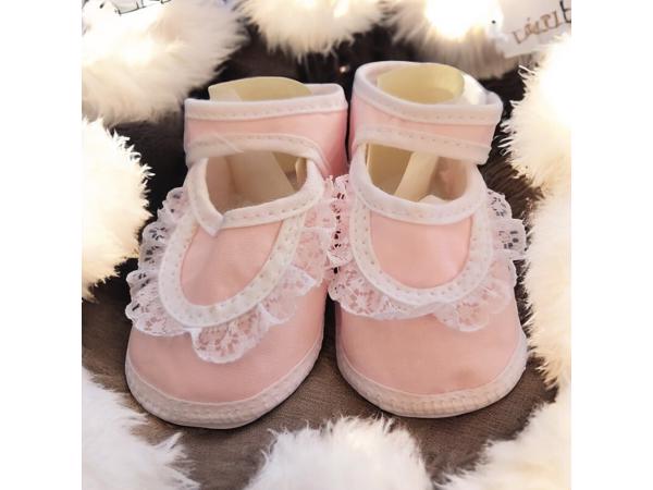 Junior Joy Babyschoenen Newborn Kant Meisjes Roze/wit