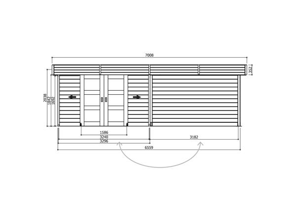 Tuinhuis-Blokhut Arhus : 3296+3263 x 2416mm