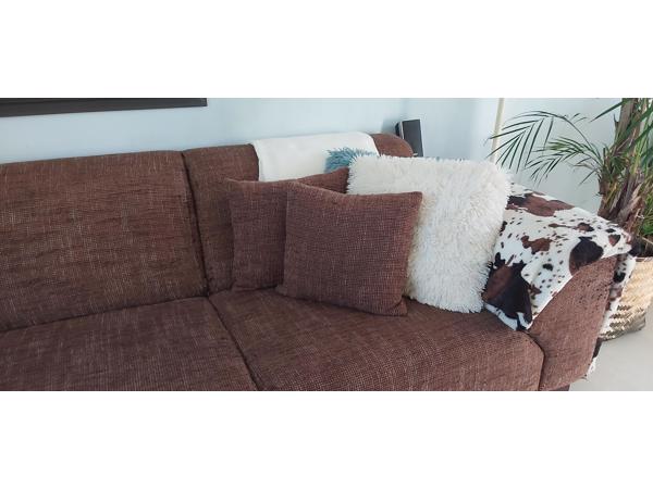 Gratis hoekbank bruine stof