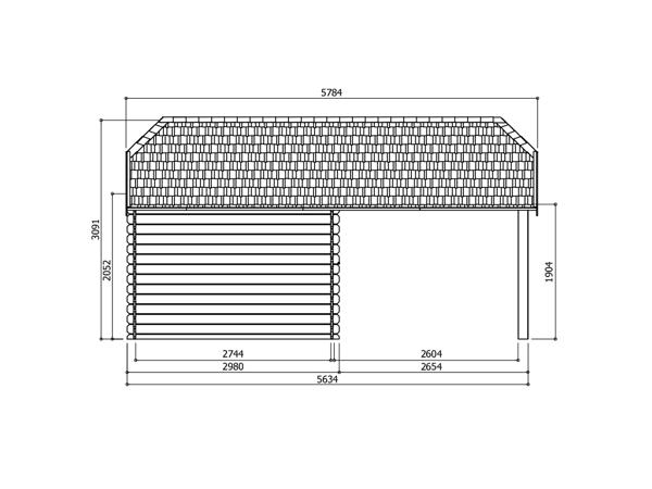 PROMOTIE---Tuinhuis Cork: 2980 x 2980 + 2654mm ---PROMOTIE