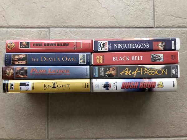 VHS actie misdaad thriller videobanden 8 stuks